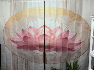 Cortinas con diseño de flor de loto