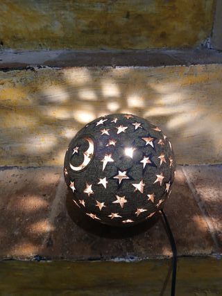 Lámpara cerámica artesanal estrellas sol