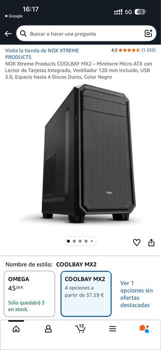 Caja Ordenador Nox Negra