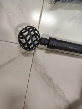 Cortinero envejecido de 150 cm, metal