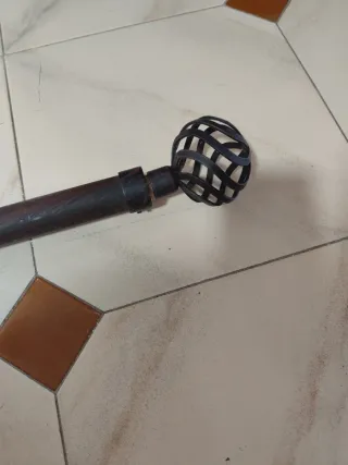 Cortinero envejecido de 150 cm, metal