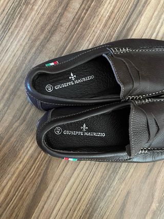 Mocasines Giuseppe Maurizio Piel Marrón Nuevos Tal