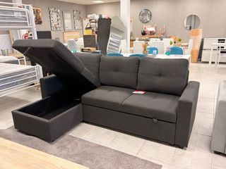 SOFA CAMA CHAISELONGUE - GRIS TELA