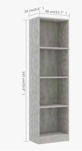 Estantería 4 Niveles Madera 40x24x142cm