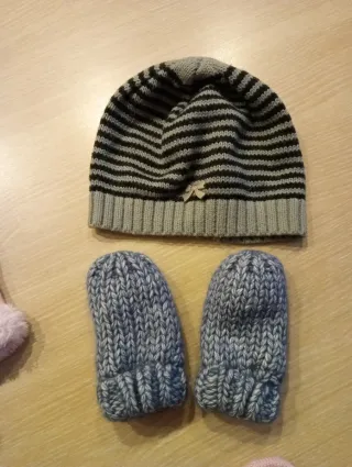 Set inverno neonata cappello e guanti