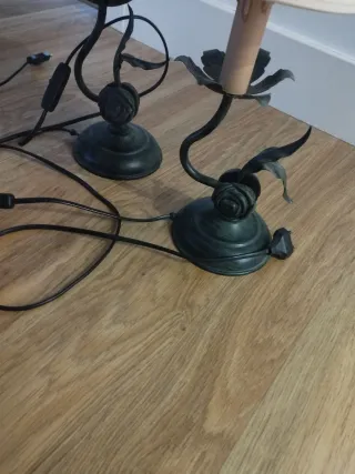 Lámparas (3) de forja verde