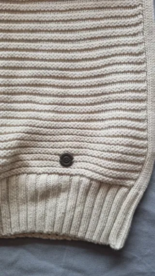 Jersey hombre cuello shawl beige