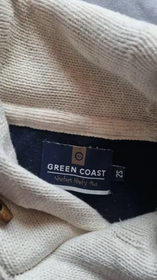 Jersey hombre cuello shawl beige