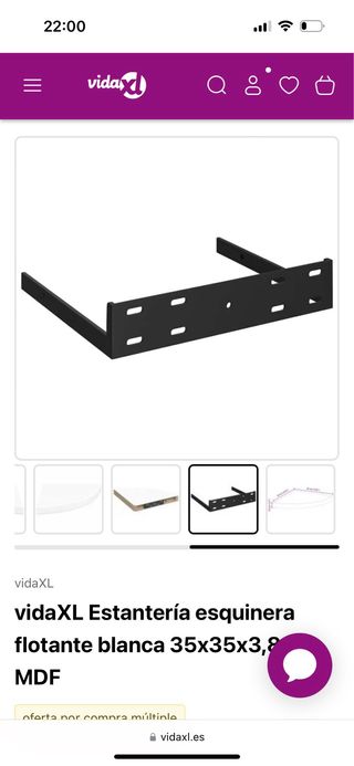 Estantería esquinera flotante blanca