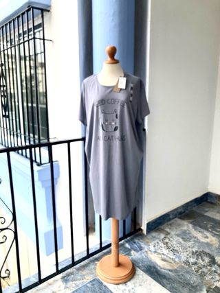 Camisón/Camisola Sin Estrenar Con Etiqueta Gris
