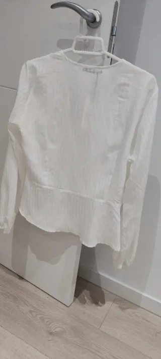 Blusa/Camisa Blanca Bershka Talla L