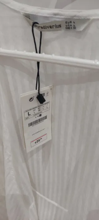 Blusa/Camisa Blanca Bershka Talla L