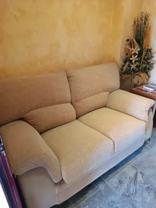 Sofá biplaza cómodo tono amarillo