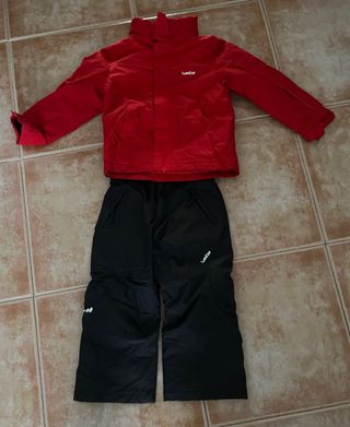 Traje de nieve infantil Wedze rojo y gris oscuro