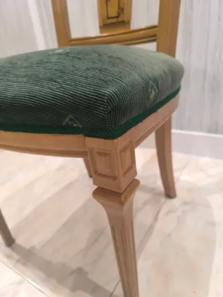 Lote 4 Sillas Madera Tapizadas