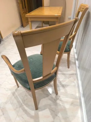 Lote 4 Sillas Madera Tapizadas