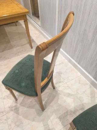 Lote 4 Sillas Madera Tapizadas