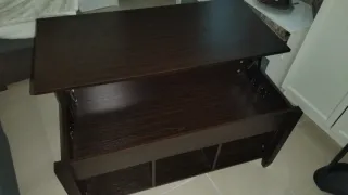 Mesa de centro wengue elevable