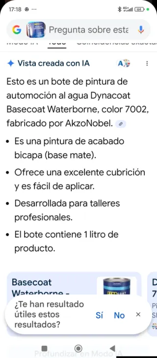 Pintura Basecoat Waterborne DYNACOAT WB 7725 1L