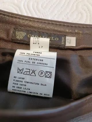 Falda de cuero auténtico marrón