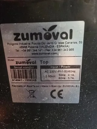 Máquina industrial de zumo ZUMOVAL  (averiada)