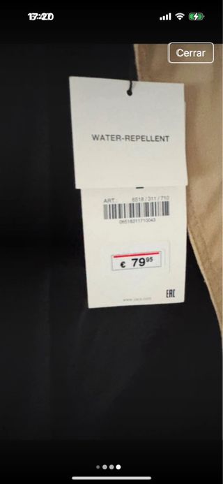 Gabardina Zara Beige y Negra Hombre