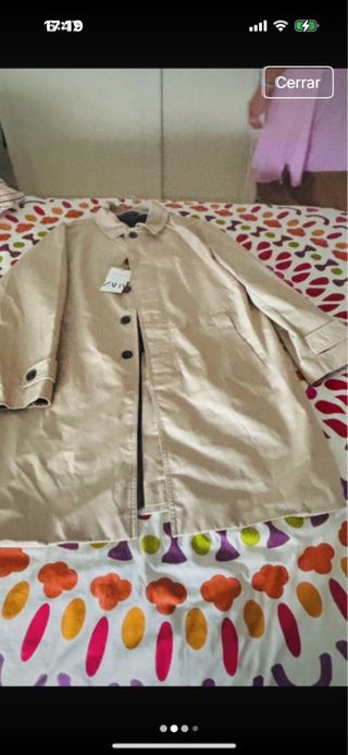 Gabardina Zara Beige y Negra Hombre