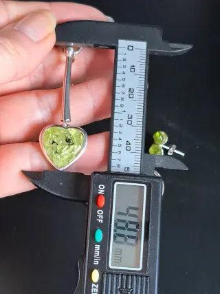 Conjunto Plata 925 Corazón Piedras Verdes