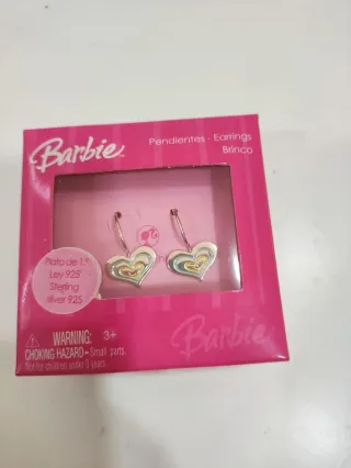 Pendientes Barbie Corazón Plata 925