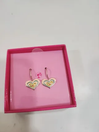 Pendientes Barbie Corazón Plata 925