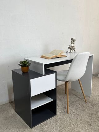 Escritorio moderno gris y blanco + Envio