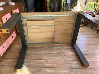 Mesa extensible comedor madera y metal