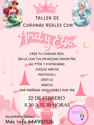 Taller de Coronas Ariel y Elsa en Gelves