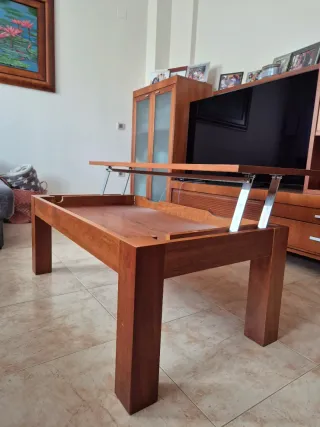 Mesa baja madera cerezo elevable