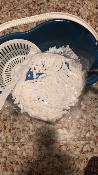 Cubo y Fregona Pedal Automático Azul