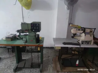 Lote máquinas de coser e hilos. Negociable.