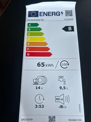 Lavavajillas LG 1 año