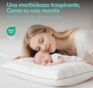 Set 2 Cuscini Letto Lullabeau 50x70 cm Nuovi