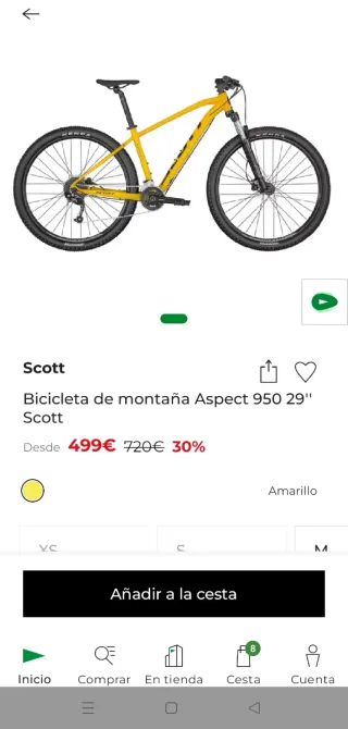 Bicicleta Scott Aspect 950 Talla S