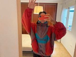 Chaqueta K2 Vintage Esquí Roja y Turquesa