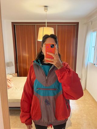 Chaqueta K2 Vintage Esquí Roja y Turquesa