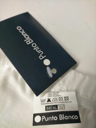 Slip Punto Blanco Algodón Blanco Talla XL
