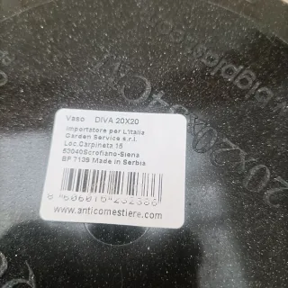 Vaso Nero Plastica 20cm