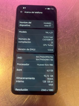 Huawei Nova 5T Negro