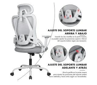 Silla Ergonómica Oficina Gris