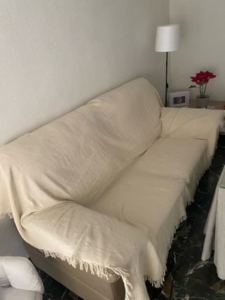 Sofá 2 plazas piel beige