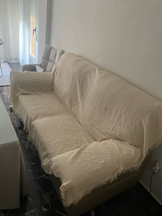 Sofá 2 plazas piel beige