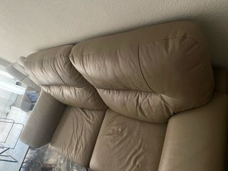 Sofá 2 plazas piel beige