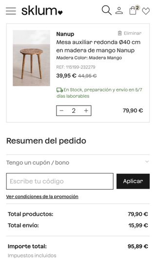 2 Mesitas Auxiliares Sklum NUEVAS