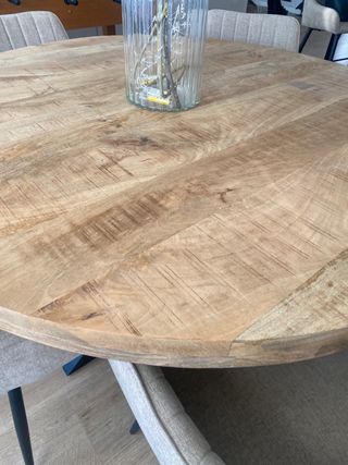 Mesa Comedor Madera Mango y Metal. Nueva exposcion